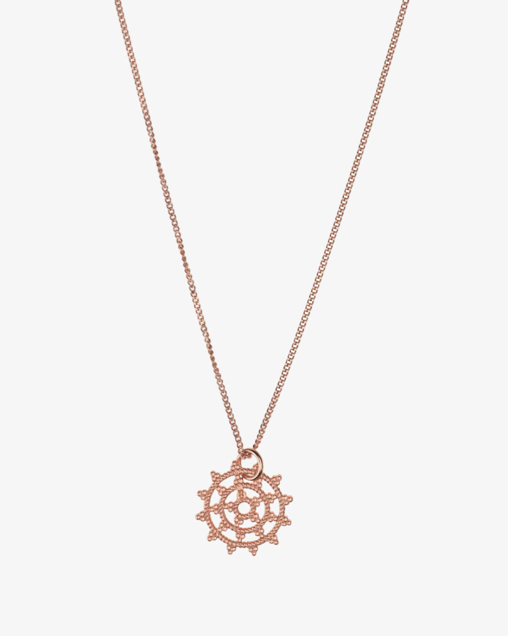 Wheel of Karma Kette Roségold