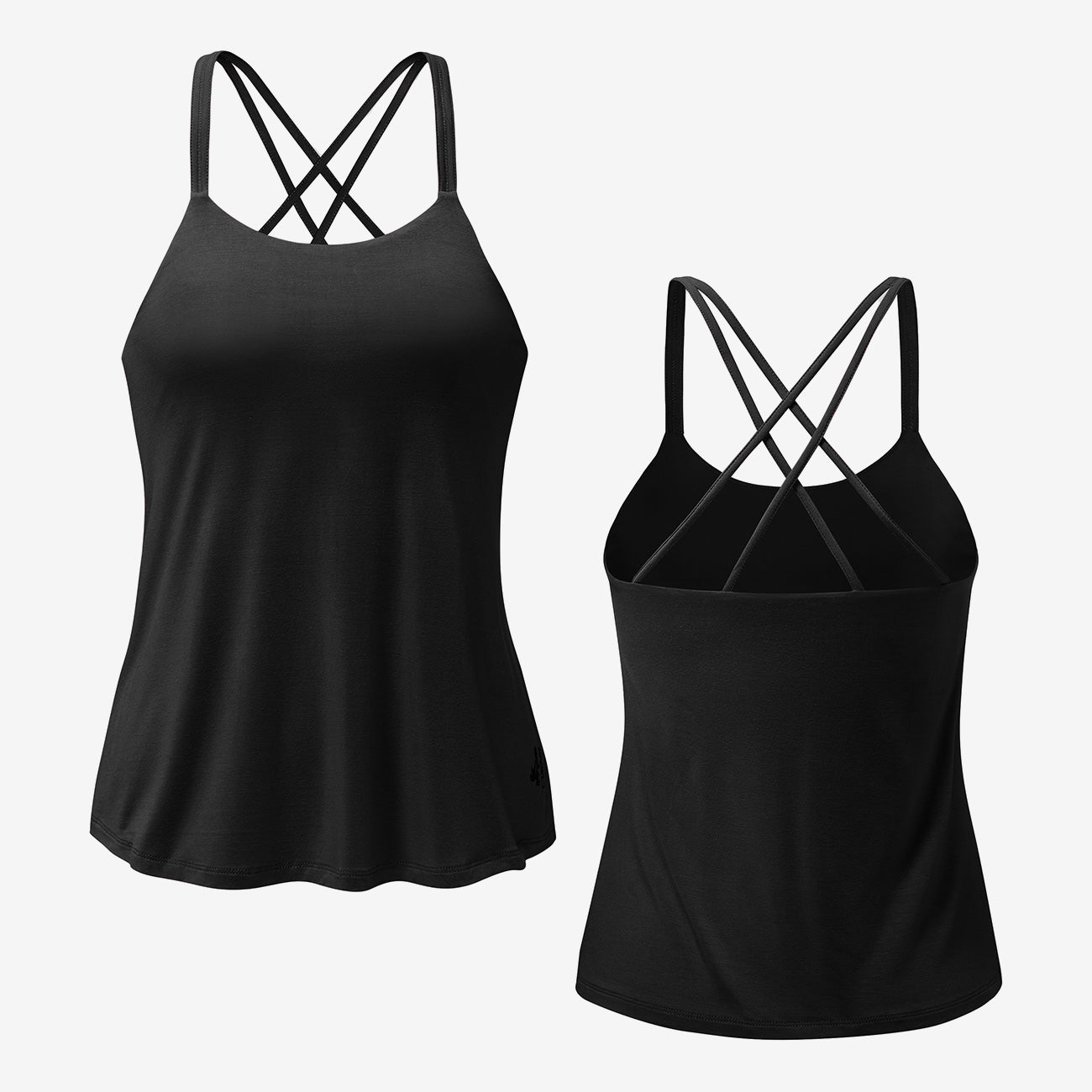 Curare Spaghetti Top mit Bra - Black