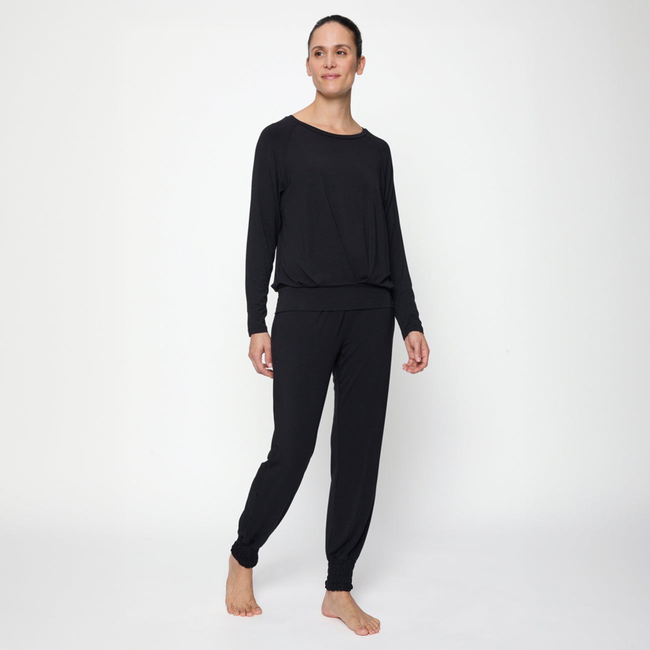 Curare Langarmshirt Boxpleat - Black