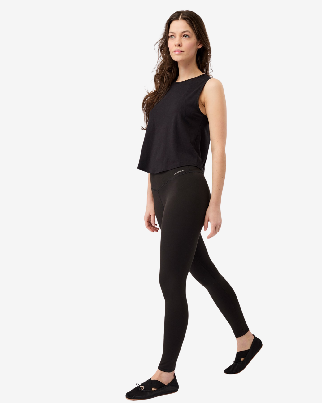 Cropped Tank Top - Black