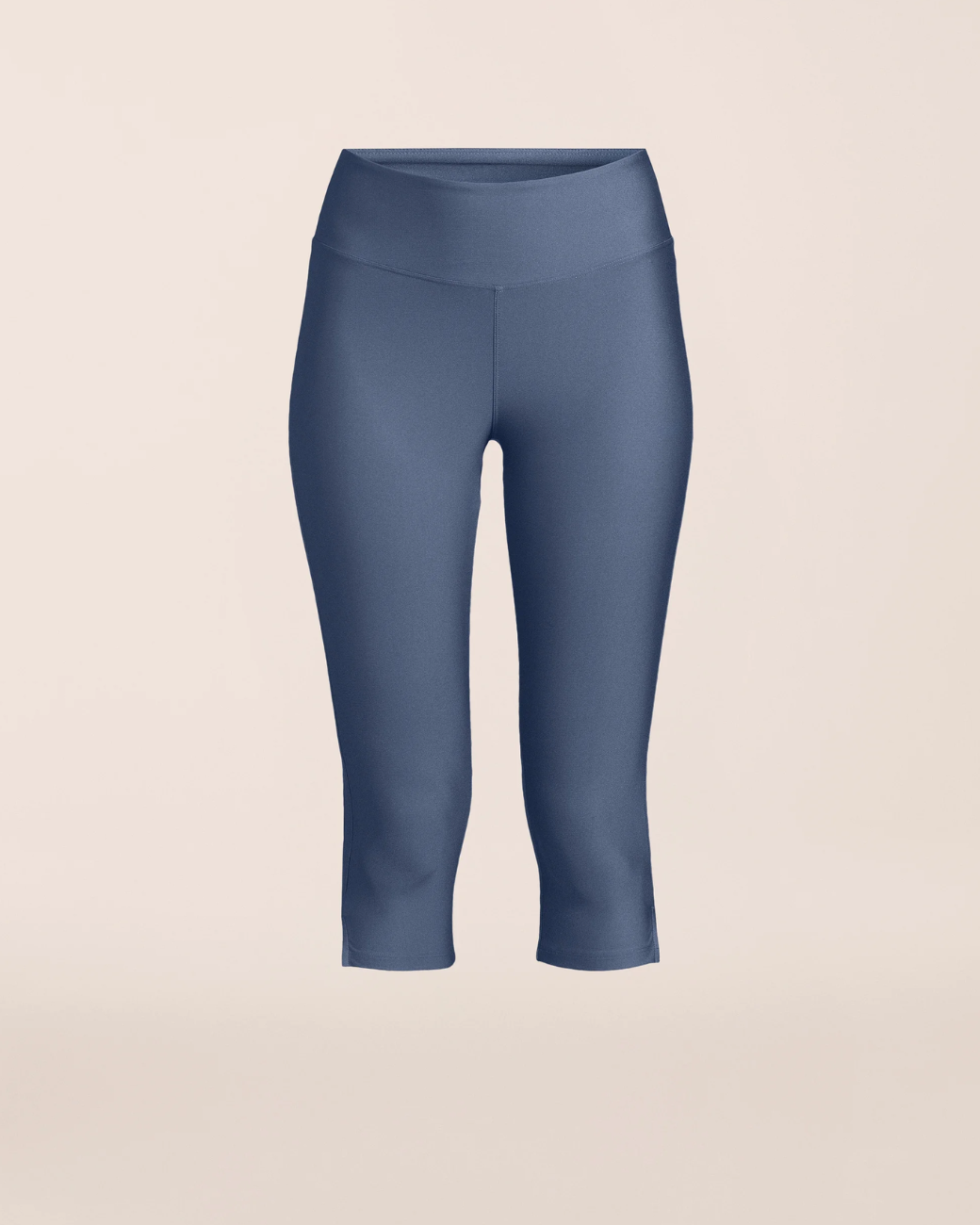 Capri Slit Regular Waist Leggings - Blue Shadow