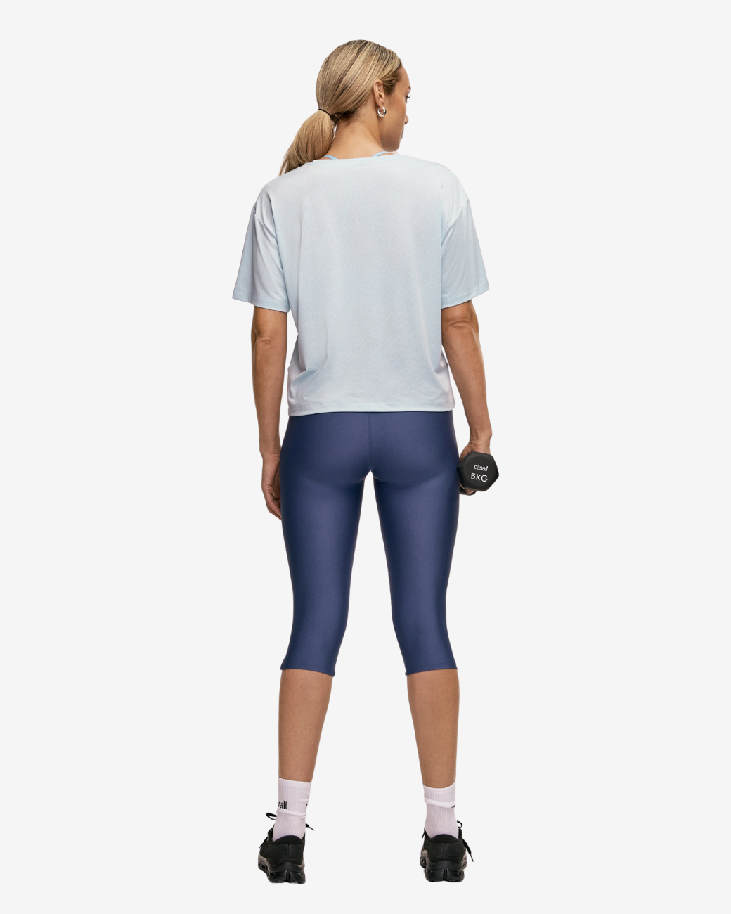 Capri Slit Regular Waist Leggings - Blue Shadow