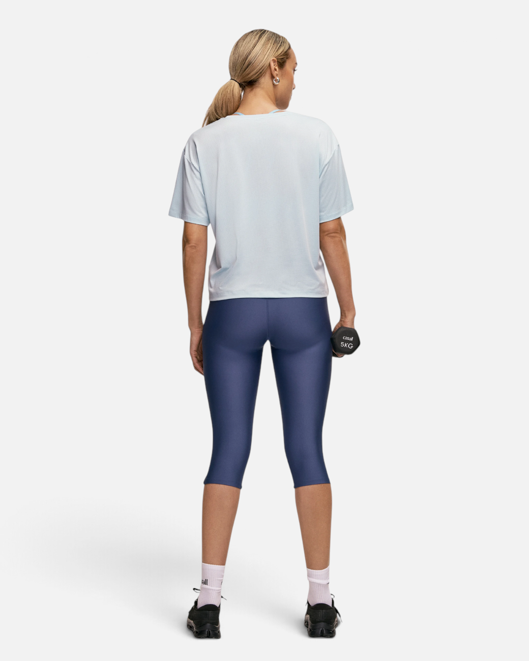Capri Slit Regular Waist Leggings - Blue Shadow
