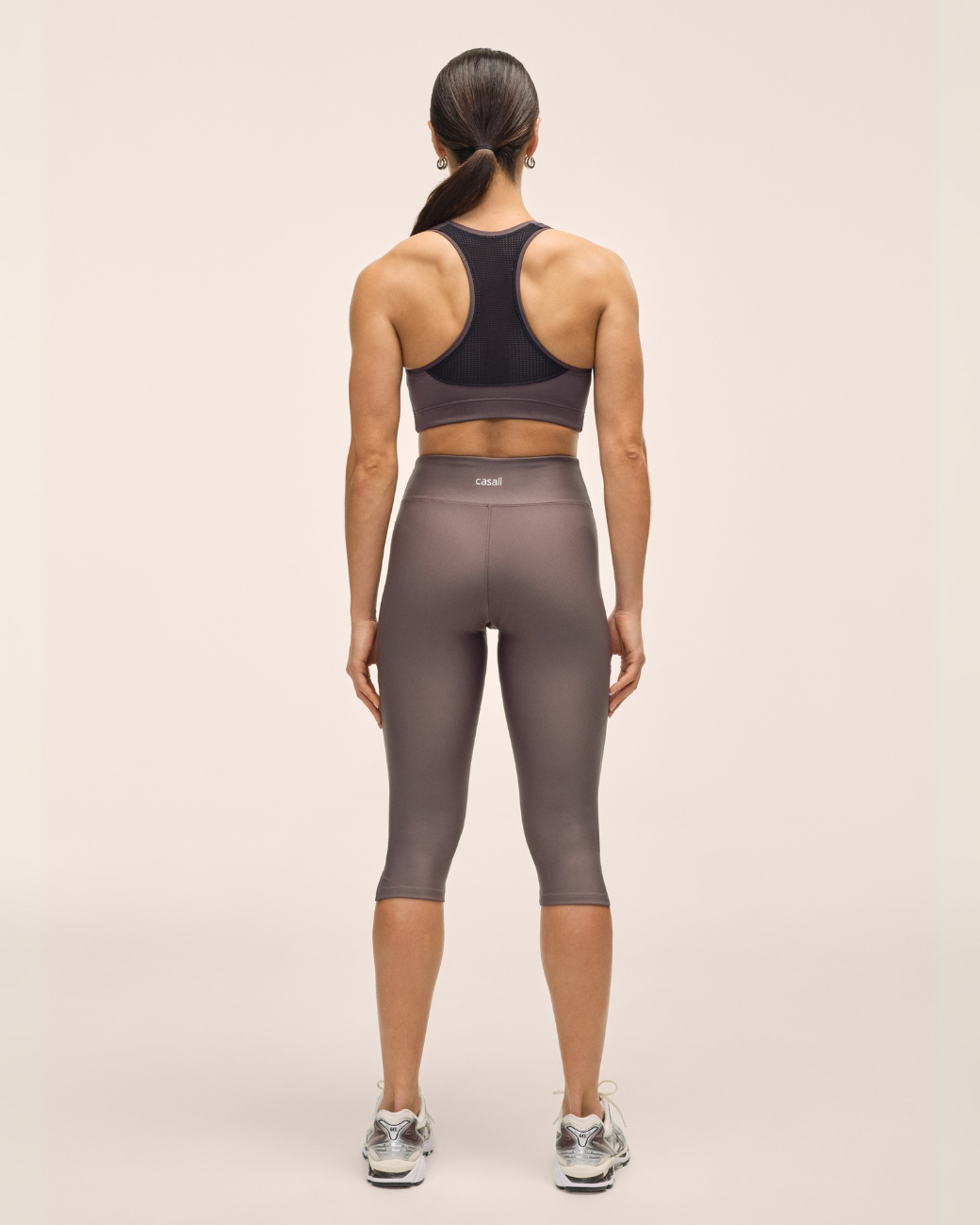 Capri Slit Regular Waist Tights Dark Grey