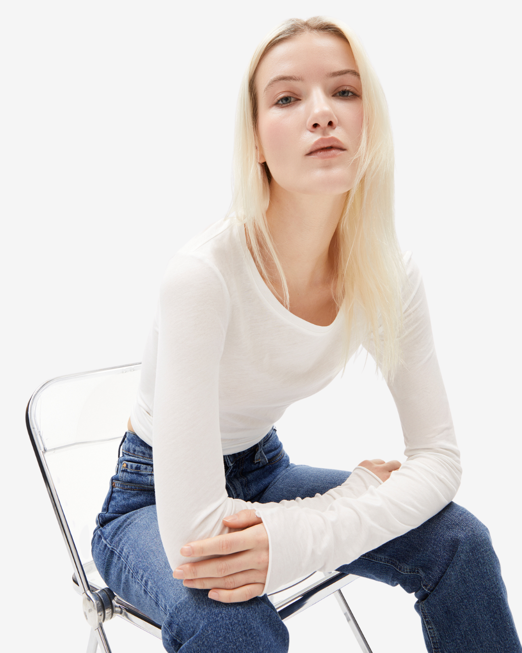 EINIAARA SOFT Langarmshirt off white