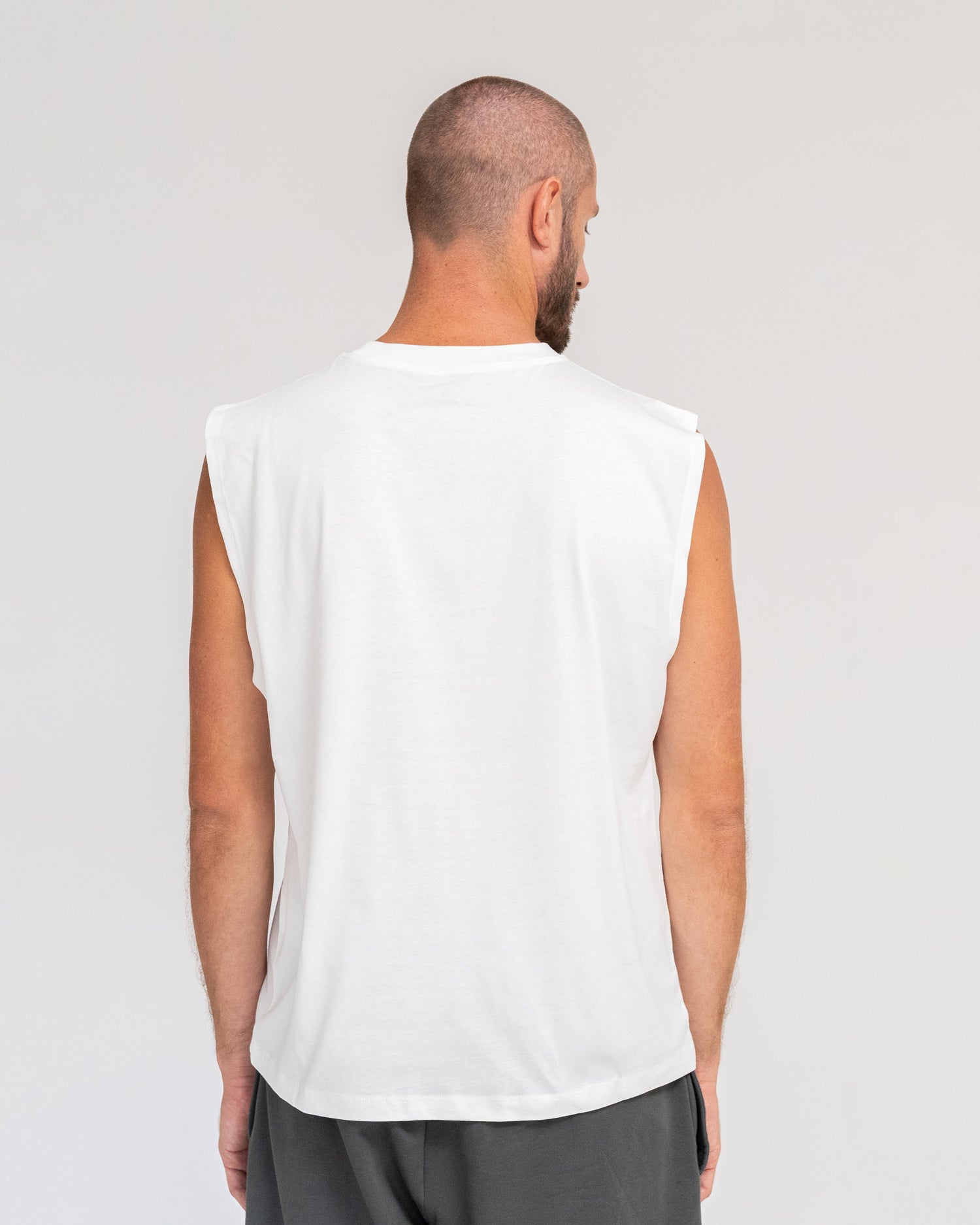 Marshmallow - Yoga Tank Top Model Shot Back