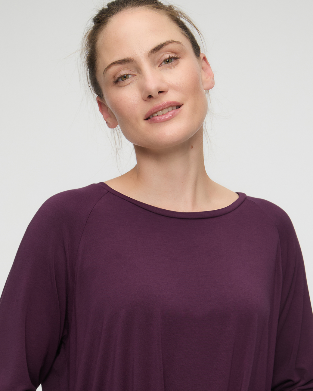 Langarmshirt Boxpleat - Dark Plum