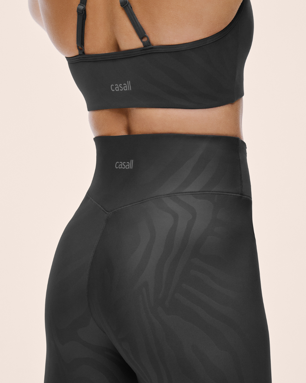 Heat Printed High Waist Tights Black