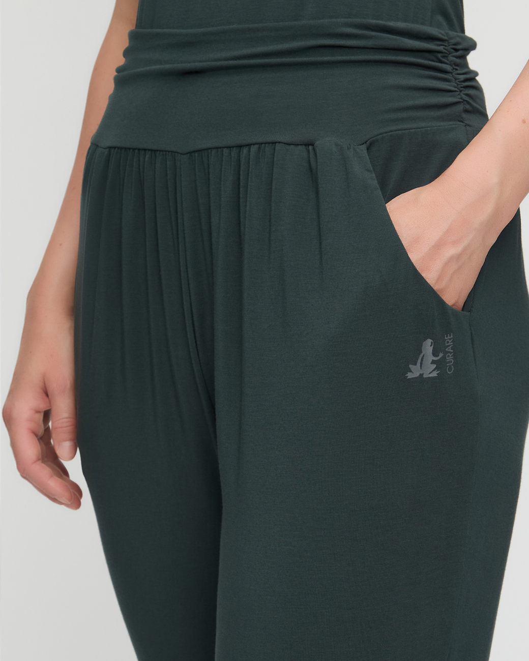 Yogahose Roll Down - Dark Forrest