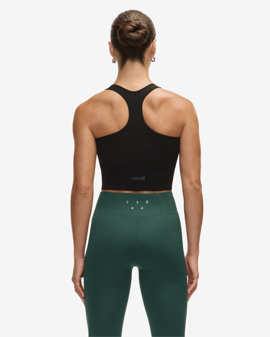 Multi Rib Seamless Padded Sports Top - Black