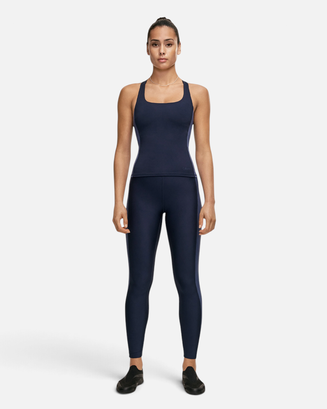 Shaped Block High Waist Leggings - Core Blue