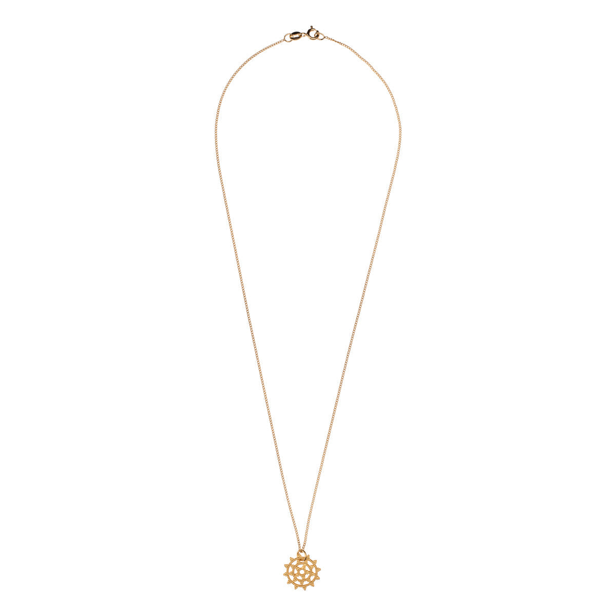 Wheel of Karma Kette Matt-Gold