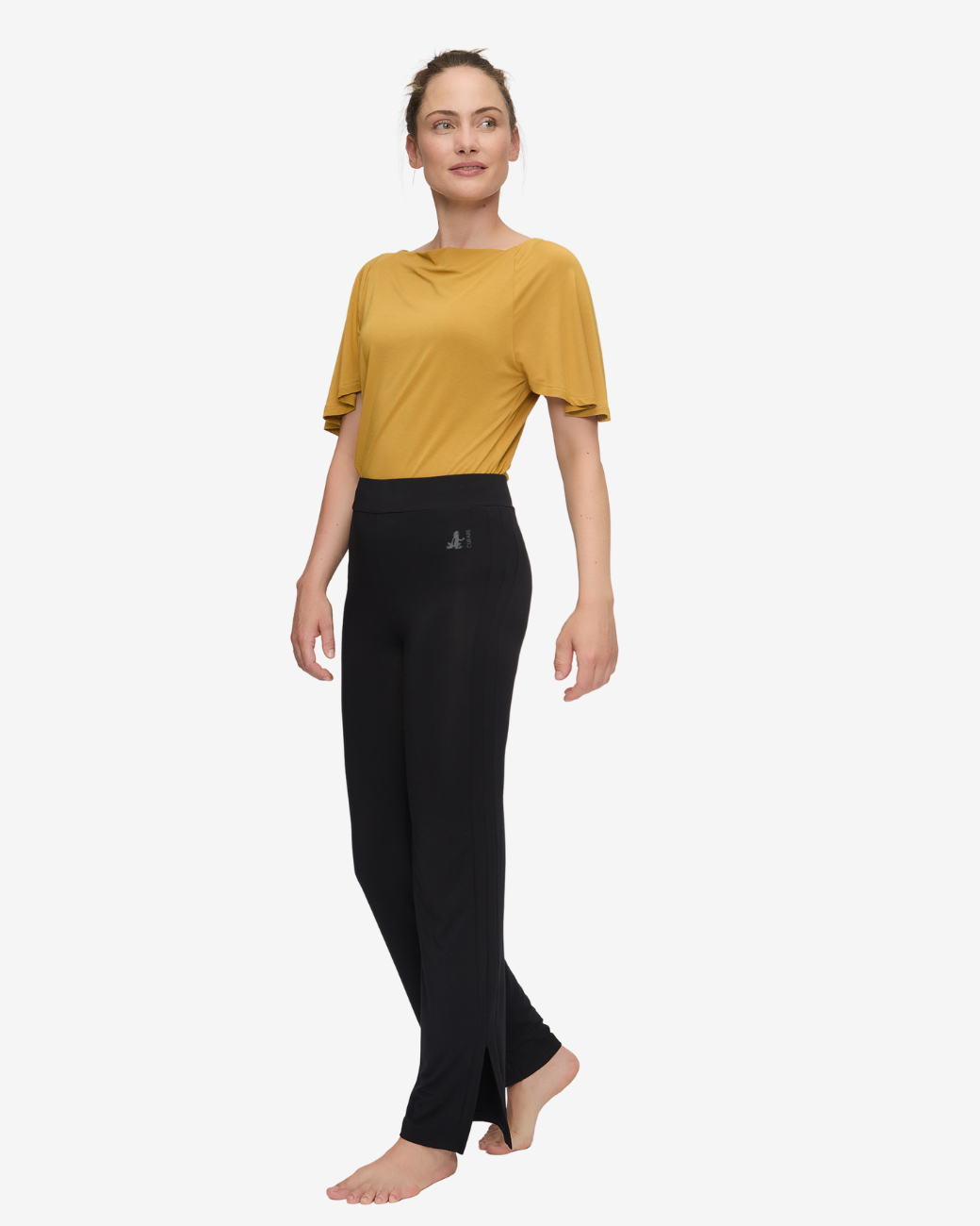 Wide Long Yogahose Black