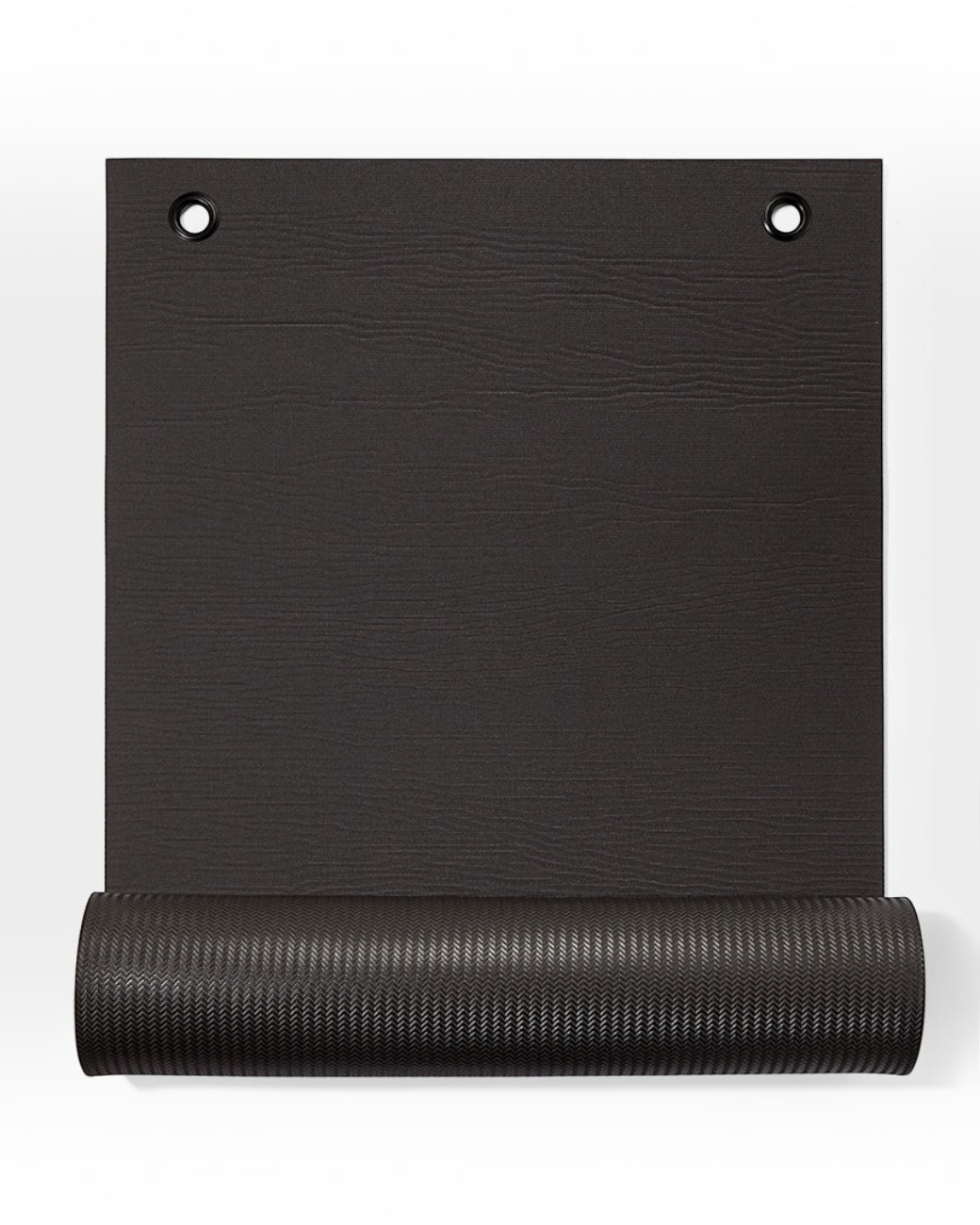 greenyogashop ENDURA Fitnessmatte in Schwarz mit 10mm Dicke, Ösen zur Aufhängung und robuster, strukturierter Oberfläche