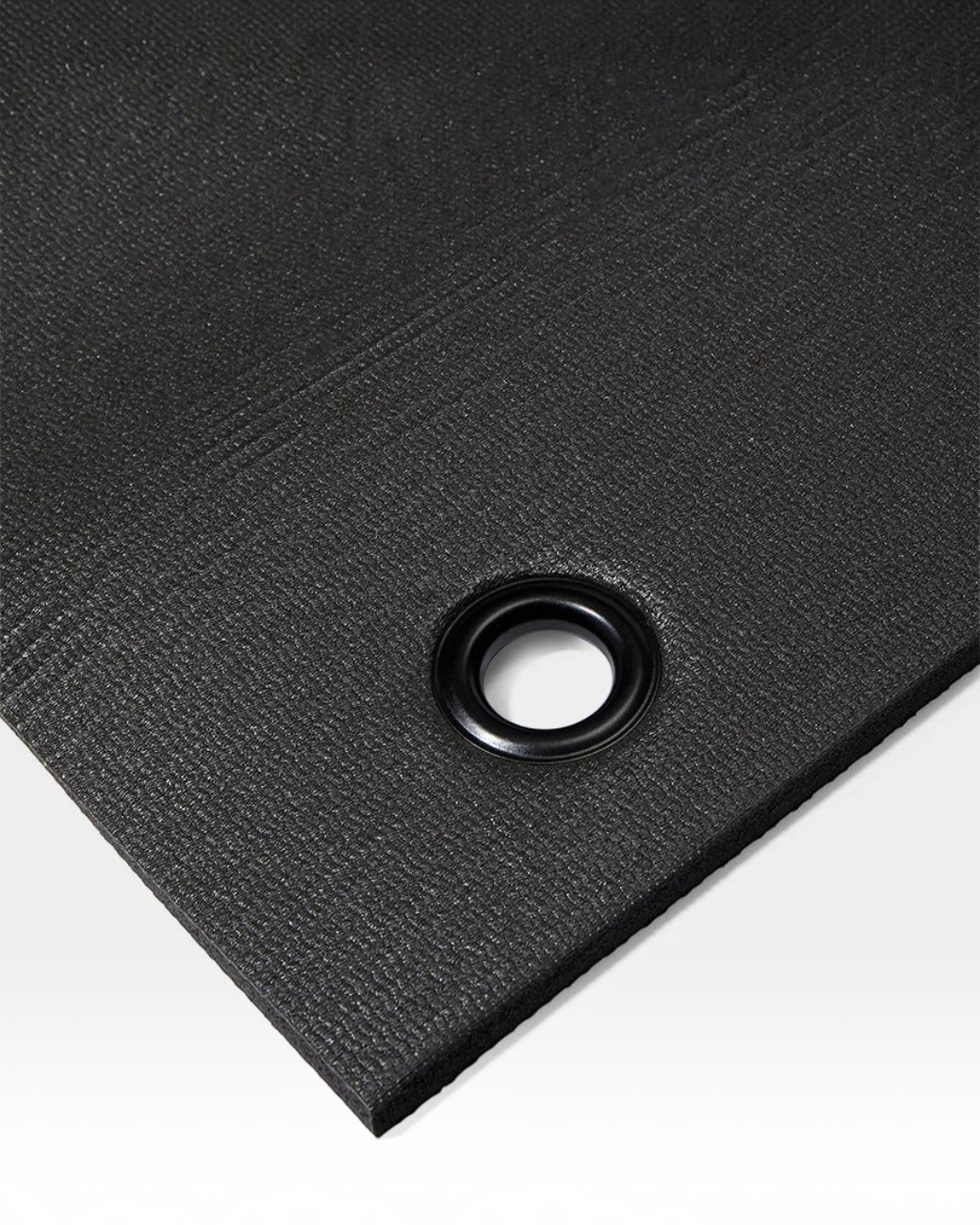 greenyogashop ENDURA Fitnessmatte in Schwarz mit 10 mm Stärke und integrierter Öse für intensives Training
