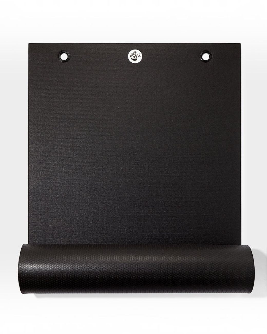 greenyogashop P/ROX Hybrid-Fitnessmatte in Schwarz mit 6mm Stärke und integrierten Ösen für intensives Training
