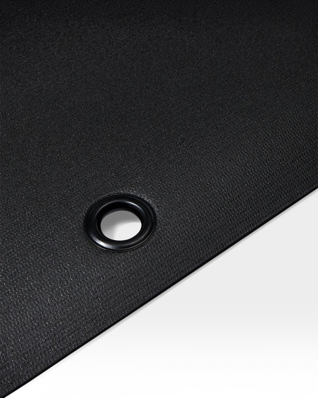 greenyogashop P/ROX Hybrid-Fitnessmatte in Schwarz mit 6mm Stärke und integrierter Metallöse zur Aufhängung