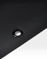 greenyogashop P/ROX Hybrid-Fitnessmatte in Schwarz mit 6mm Stärke und integrierter Metallöse zur Aufhängung