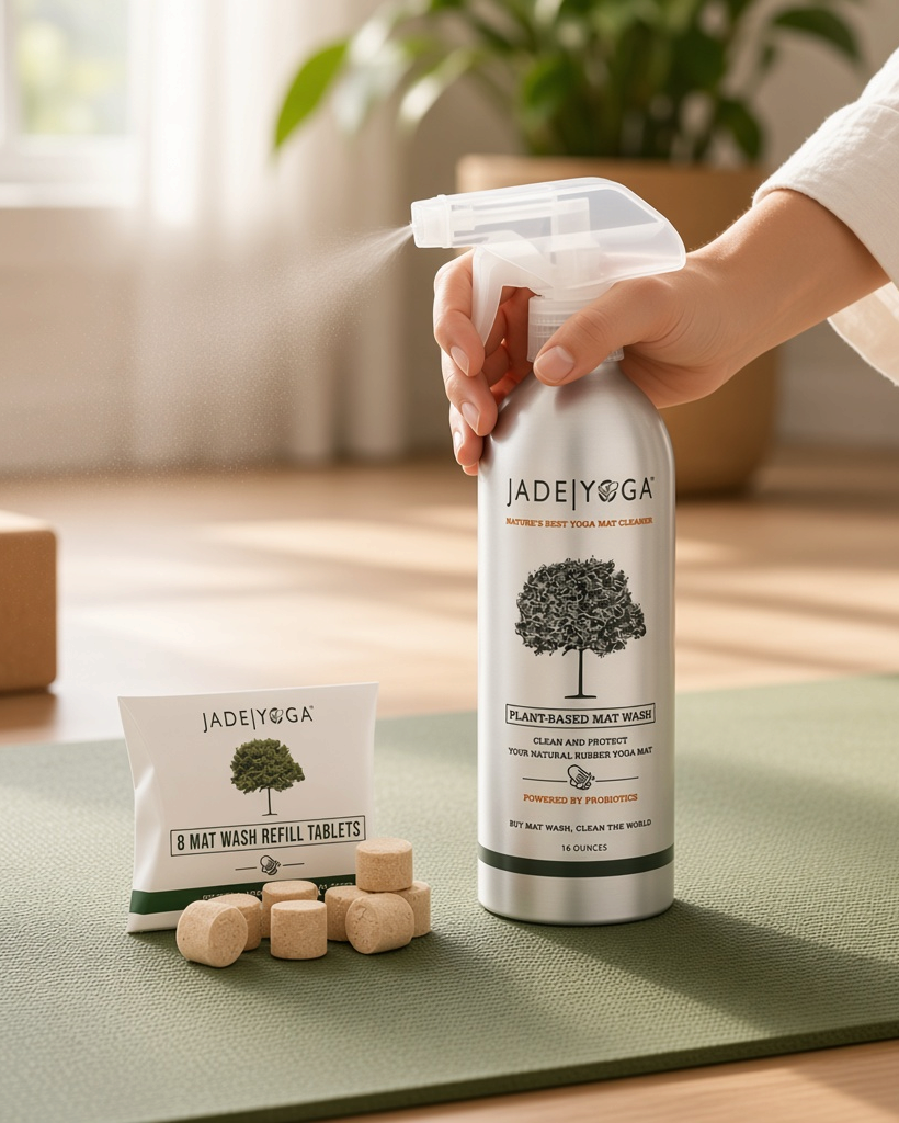 Jade pflanzenbasierter Yogamattenreiniger (473ml) mit Nachfülltabletten