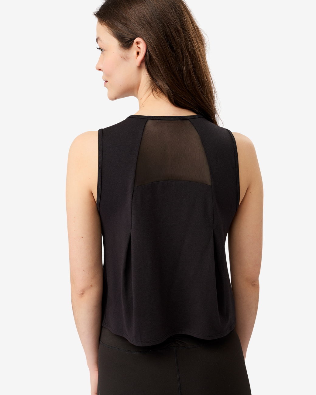 Cropped Tank Top - Black