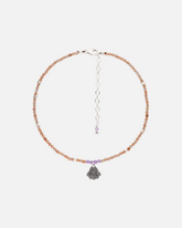 greenyogashop Fußkette Rising Sun aus Sterlingsilber mit Sonnenstein, Achat und filigranem Anhänger