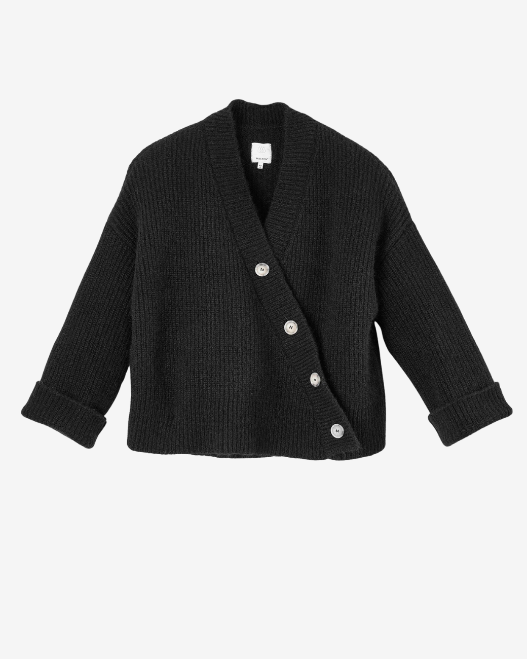 Asymetrischer Cardigan - Schwarz