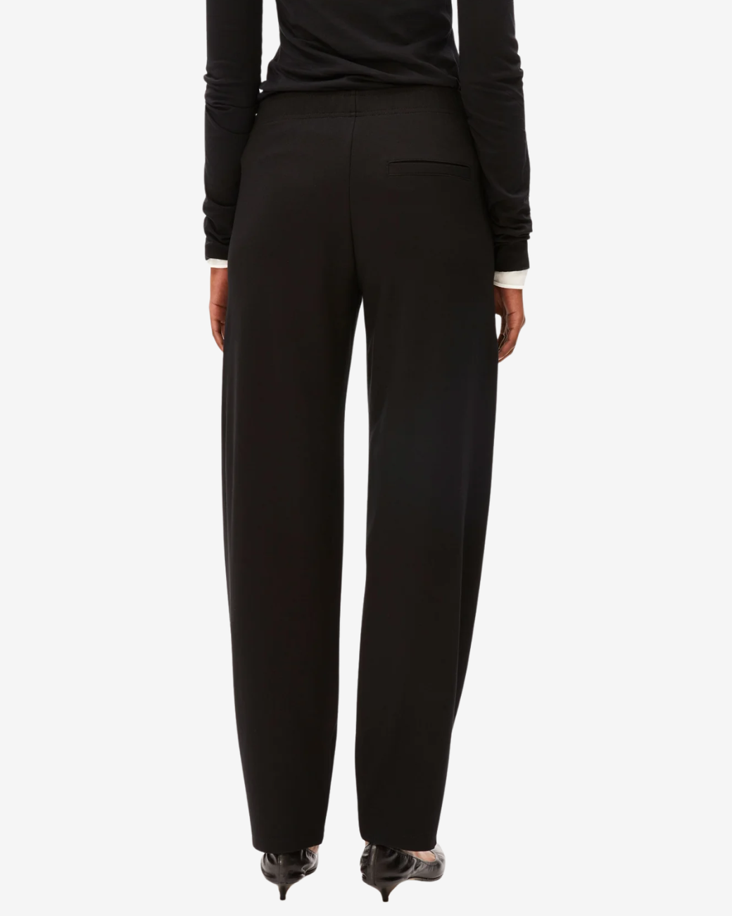 Basic Jersey Barrel Pants - Black