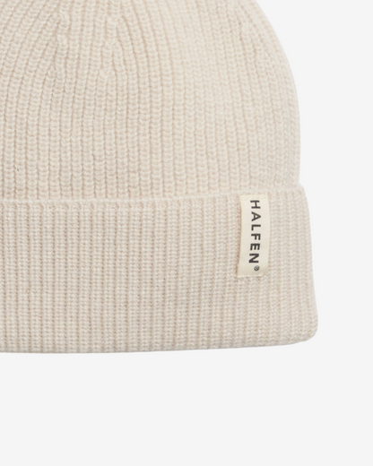 Große Beanie Mütze - Beige