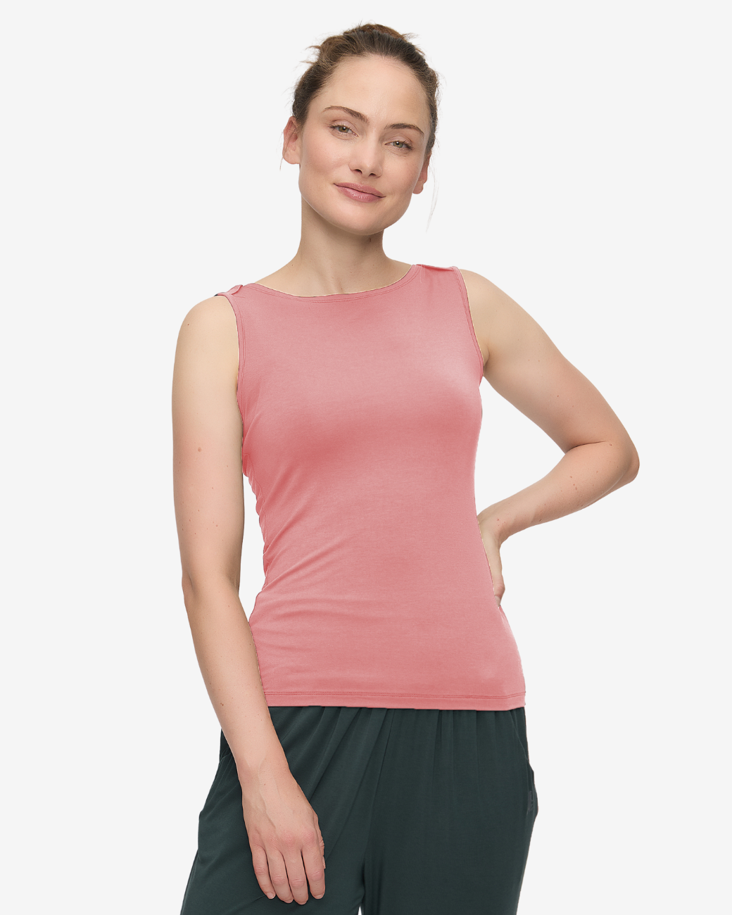 Boat Neck Top - Faded Rose