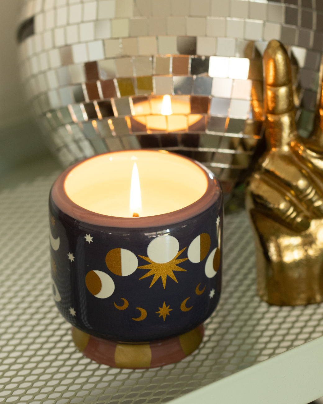 Keramik-Duftkerze Moon Phases ‐ Jasmine &amp; Rose