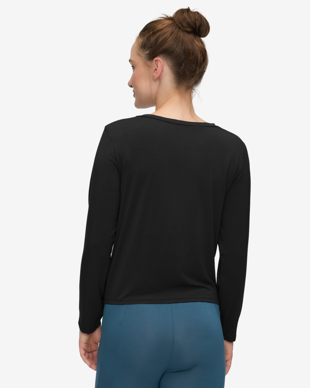 Shirt Round Neck - Long Sleeves - Black