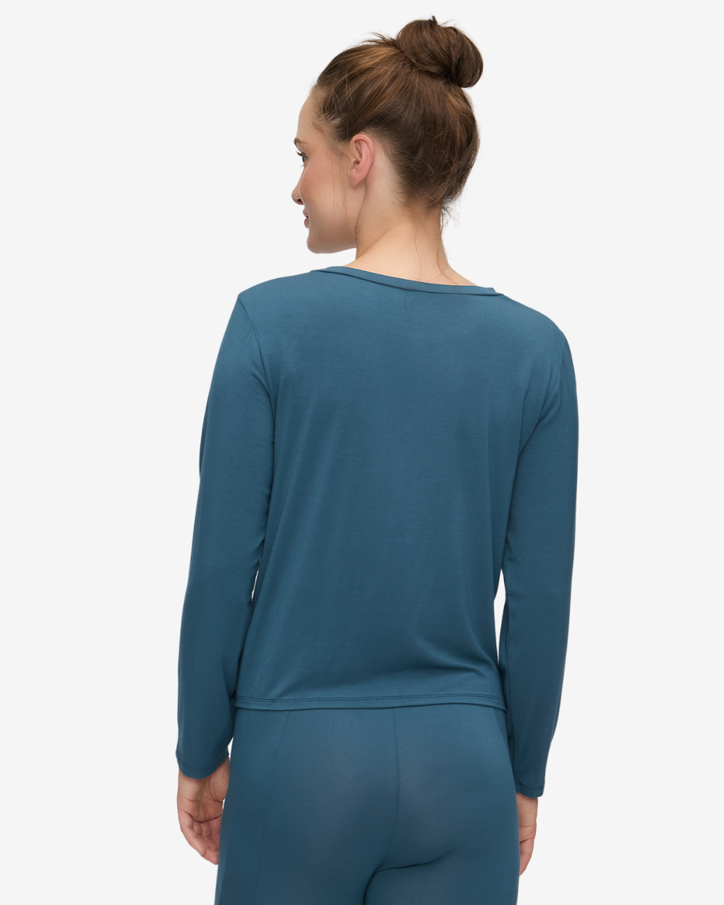 Shirt Round Neck - Long Sleeves - Petrol