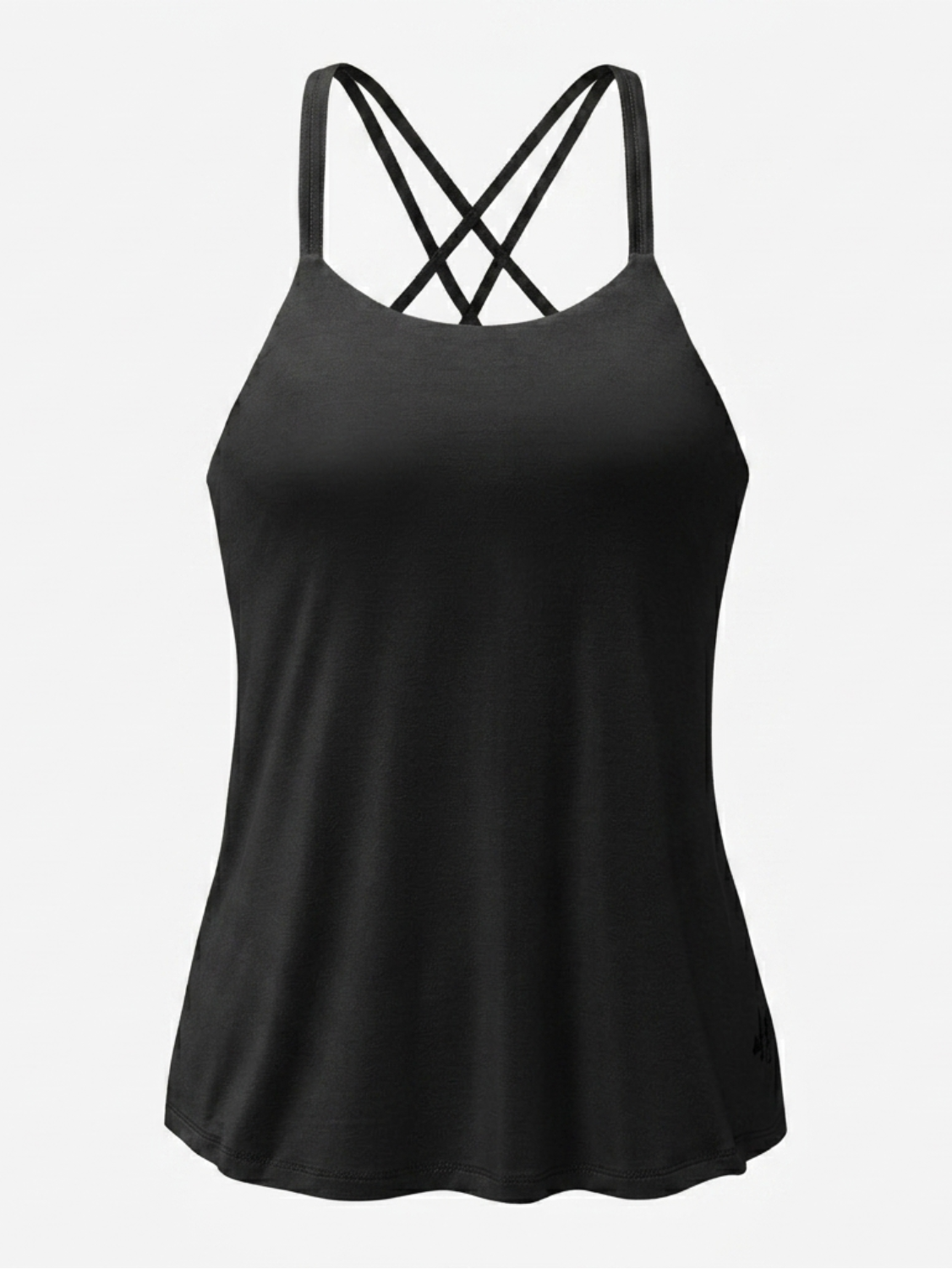 Spaghetti Top mit Bra - Black
