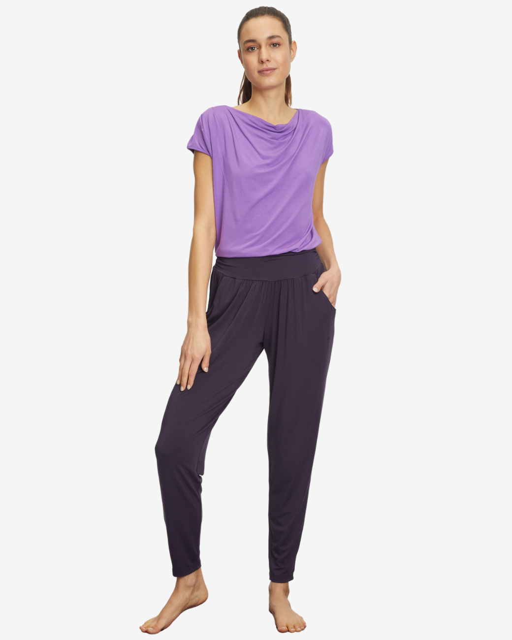 Long Pants Relaxed - Dark Aubergine
