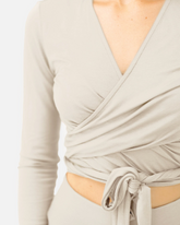 Amina Wrap Top Almond Milk – Seitenansicht – Lotuscrafts