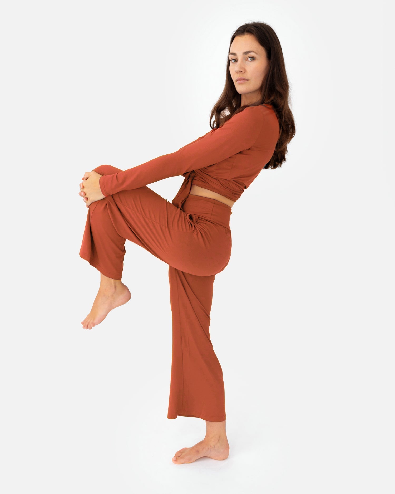 Heya Culotte Burnt Sienna – Model Full Shot – Lotuscrafts