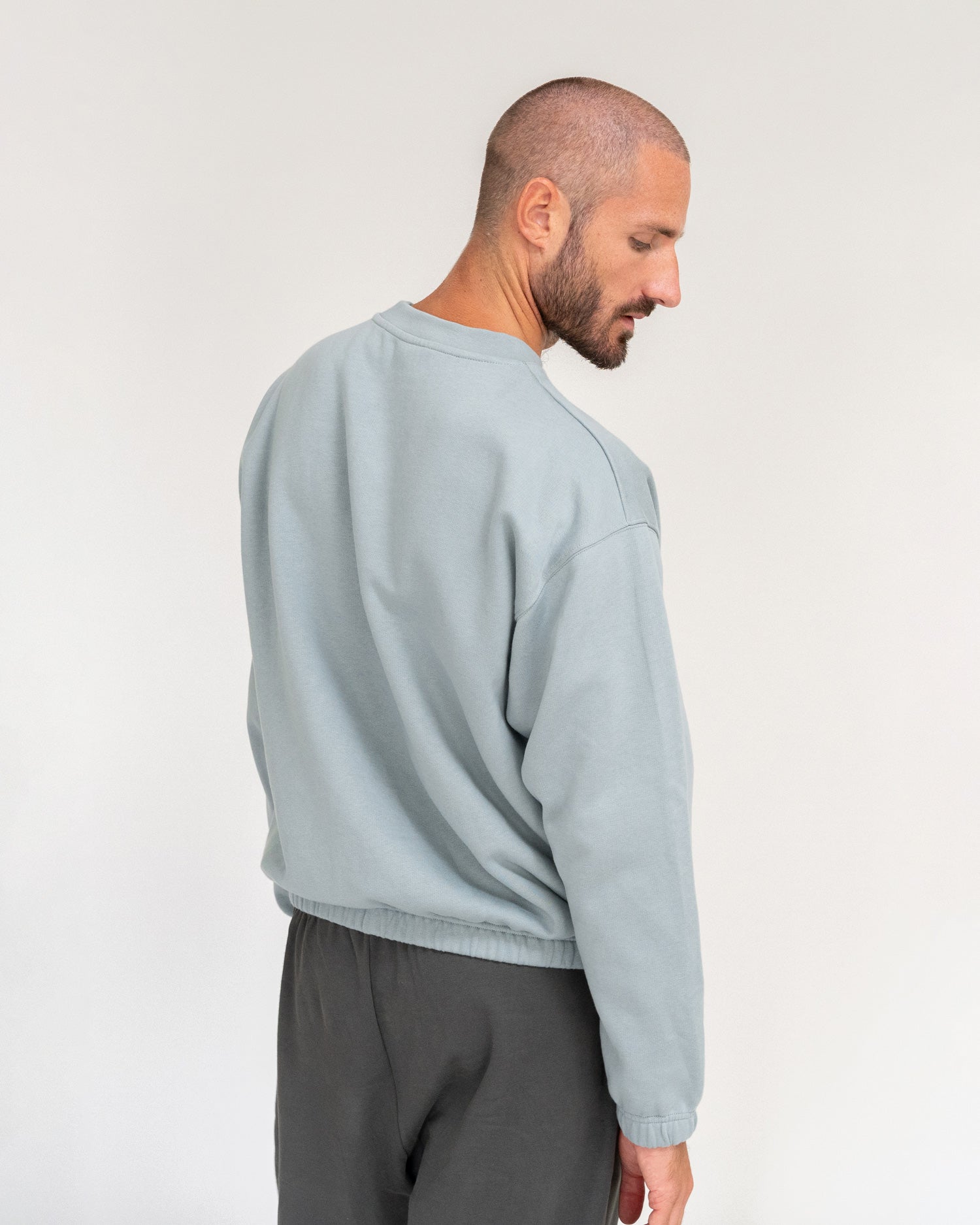 Stone Blue - Lotuscrafts Yoga Sweater Men Front Back
