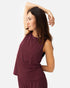 Naima Top Dark Cranberry – Model Front – Lotuscrafts