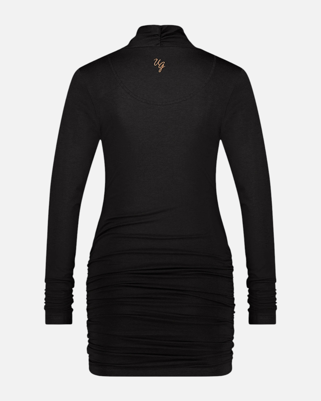 greenyogashop Good Karma Langarmshirt in Onyx Schwarz mit taillierter Passform, gerafften Seiten und langem Schnitt