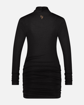 greenyogashop Good Karma Langarmshirt in Onyx Schwarz mit taillierter Passform, gerafften Seiten und langem Schnitt
