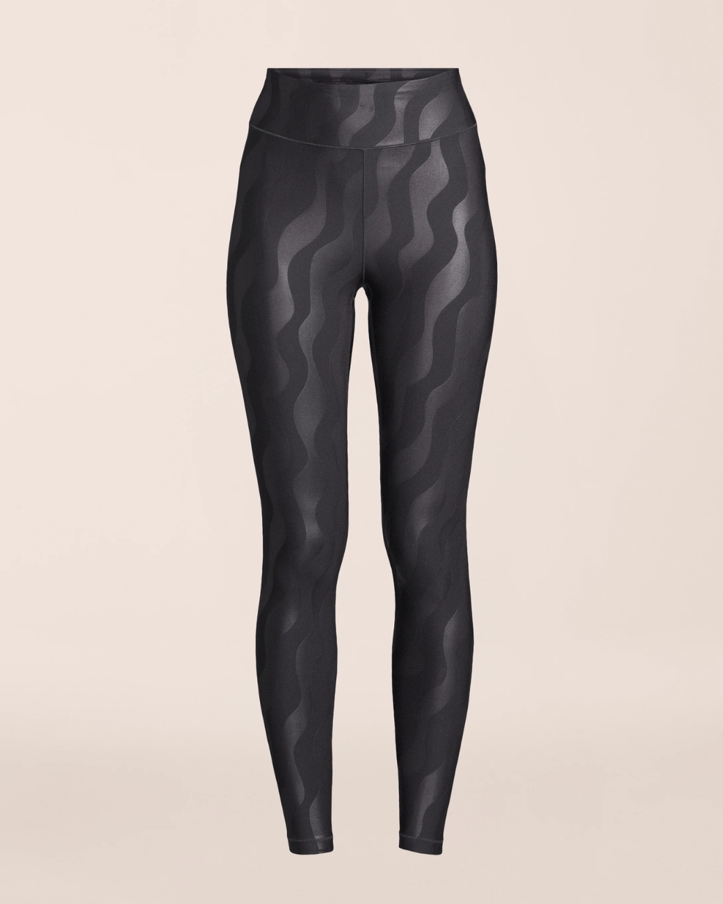 Heat Printed High Waist Leggings - Black Geo