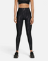greenyogashop schwarze High Waist Trainingsleggings mit grafischem Ton-in-Ton-Muster und formendem Funktionsstoff