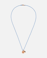 greenyogashop Sternzeichen Kette Jungfrau aus vergoldetem Sterlingsilber mit blauem Saphir an blauer Schnur
