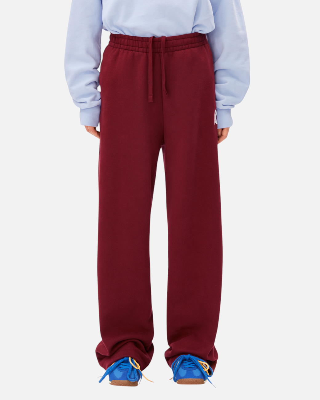 greenyogashop ICONIC Å IVAARA Sweatpants in Velvet Red aus Bio-Baumwolle mit elastischem Bund und Kordelzug