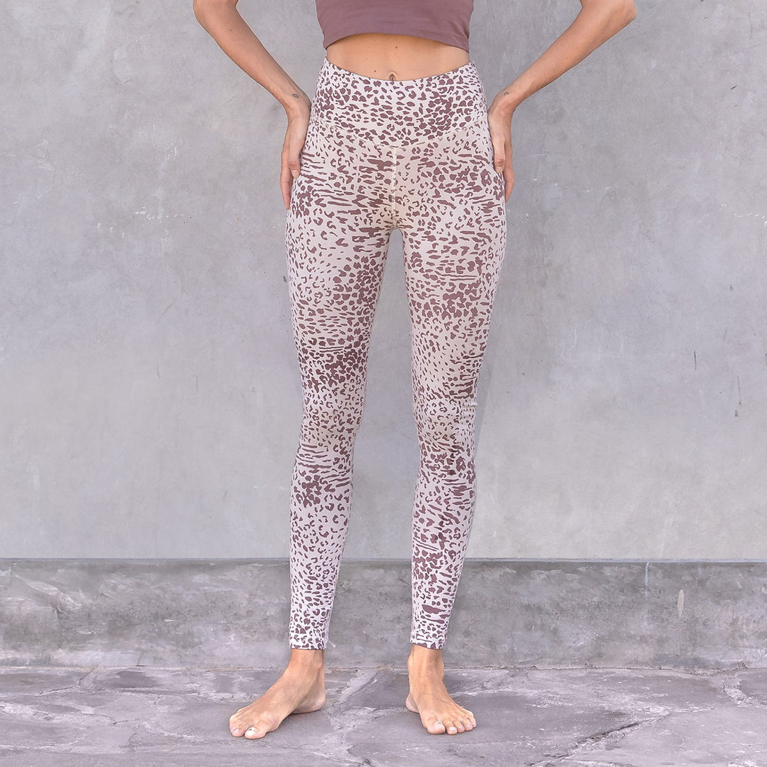 High rise Leggings Susan animal - Creme