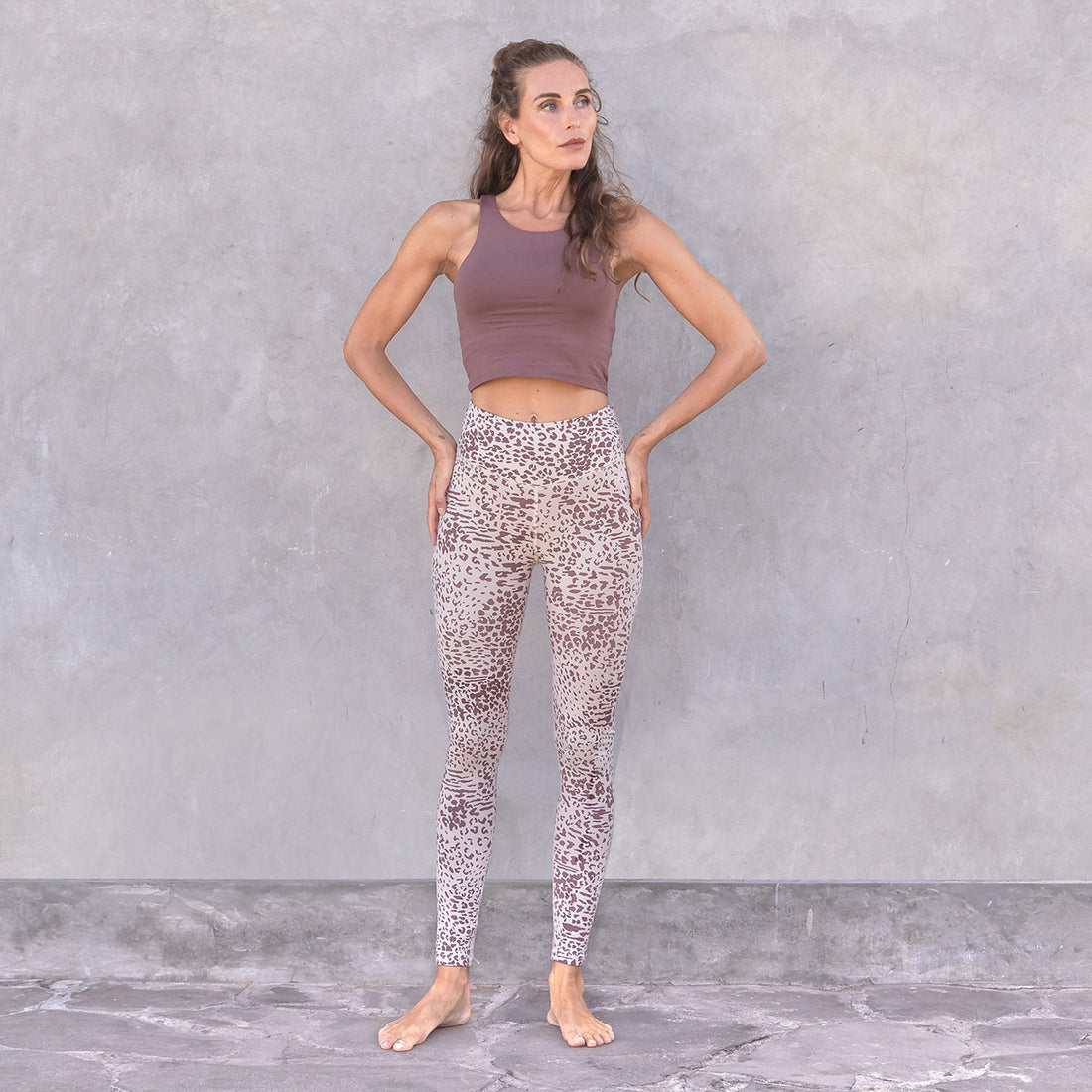 High rise Leggings Susan animal - Creme