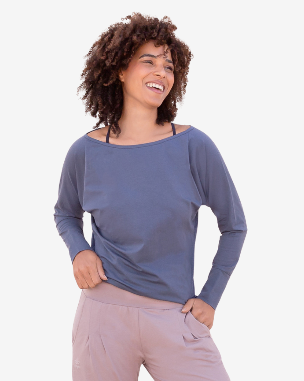 Langarmshirt Yanti - Bluegrey