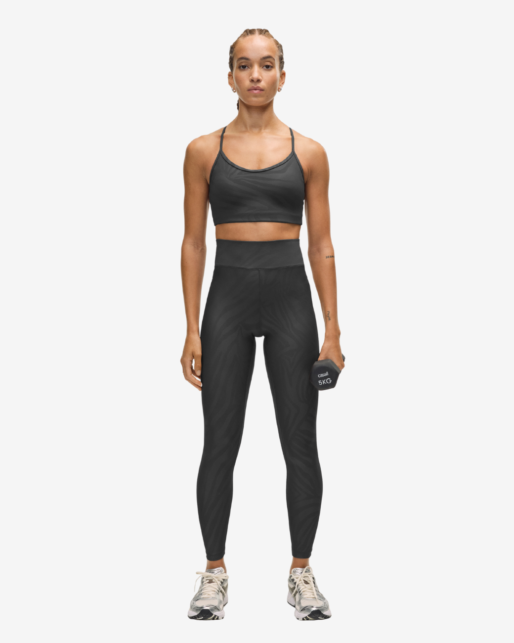 Heat Printed High Waist Tights Black