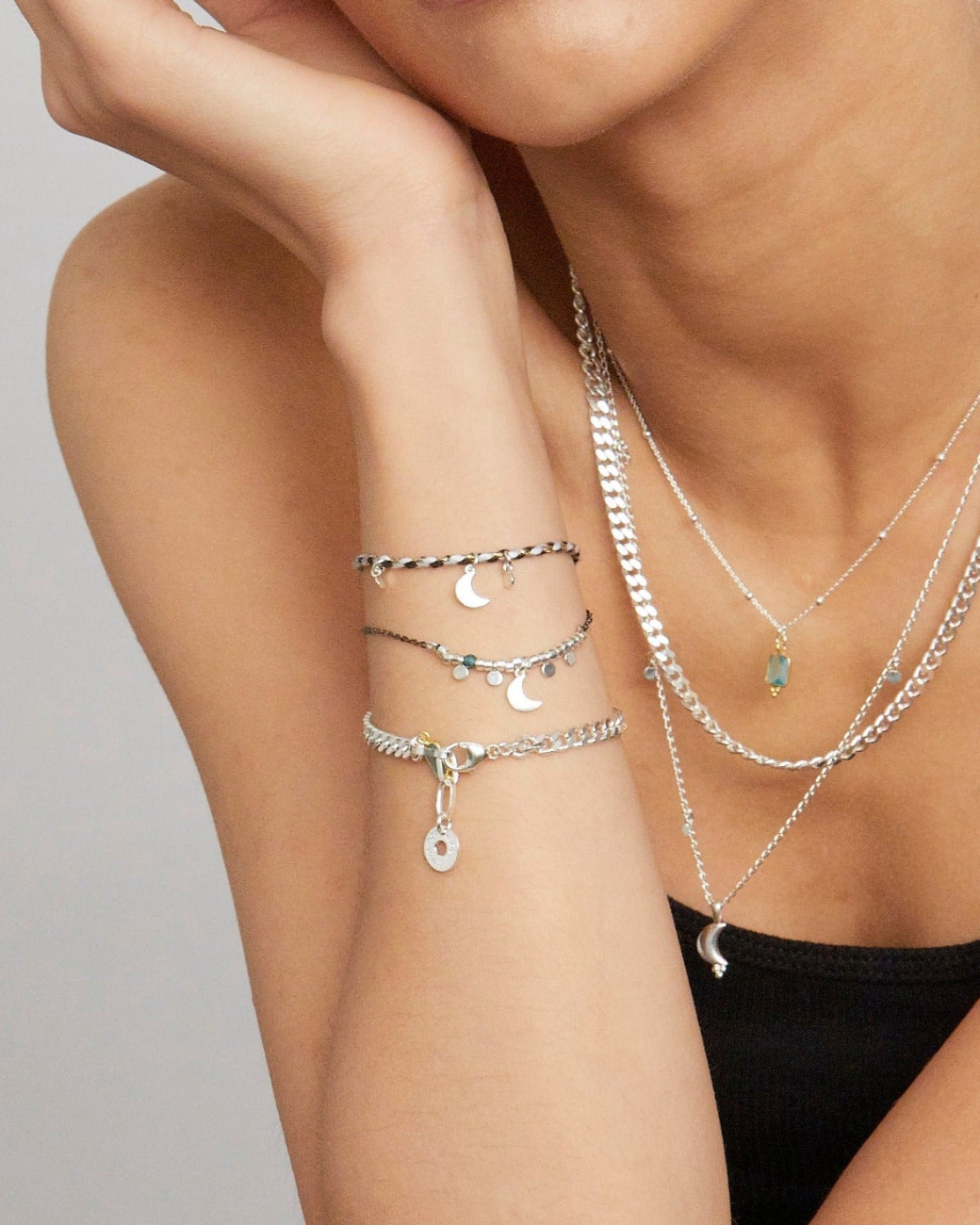 Magic Moon Happy Armband Silver