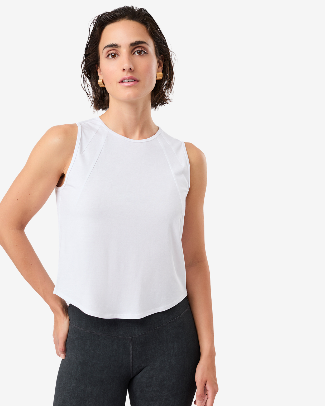 Cropped Tank Top - White